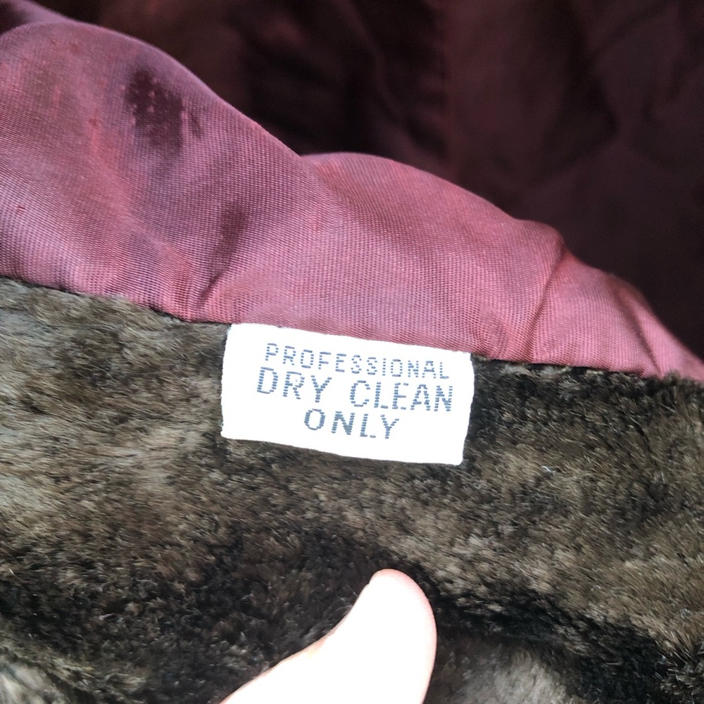 Vintage Fur Coat Double Breasted Mid Length Size XL Brown Black - Picture 15 of 16